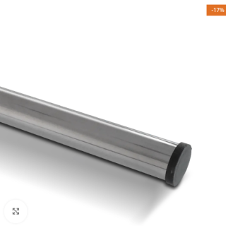 BARANDA RECTA 3 M VULCANO, ACERO INOXIDABLE C/REGATONES