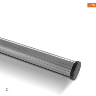 BARANDA RECTA 3 M VULCANO, ACERO INOXIDABLE C/REGATONES