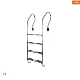 ESCALERA NORMA SEREMI 4 PELDAÑOS ACERO INOX VULCANO